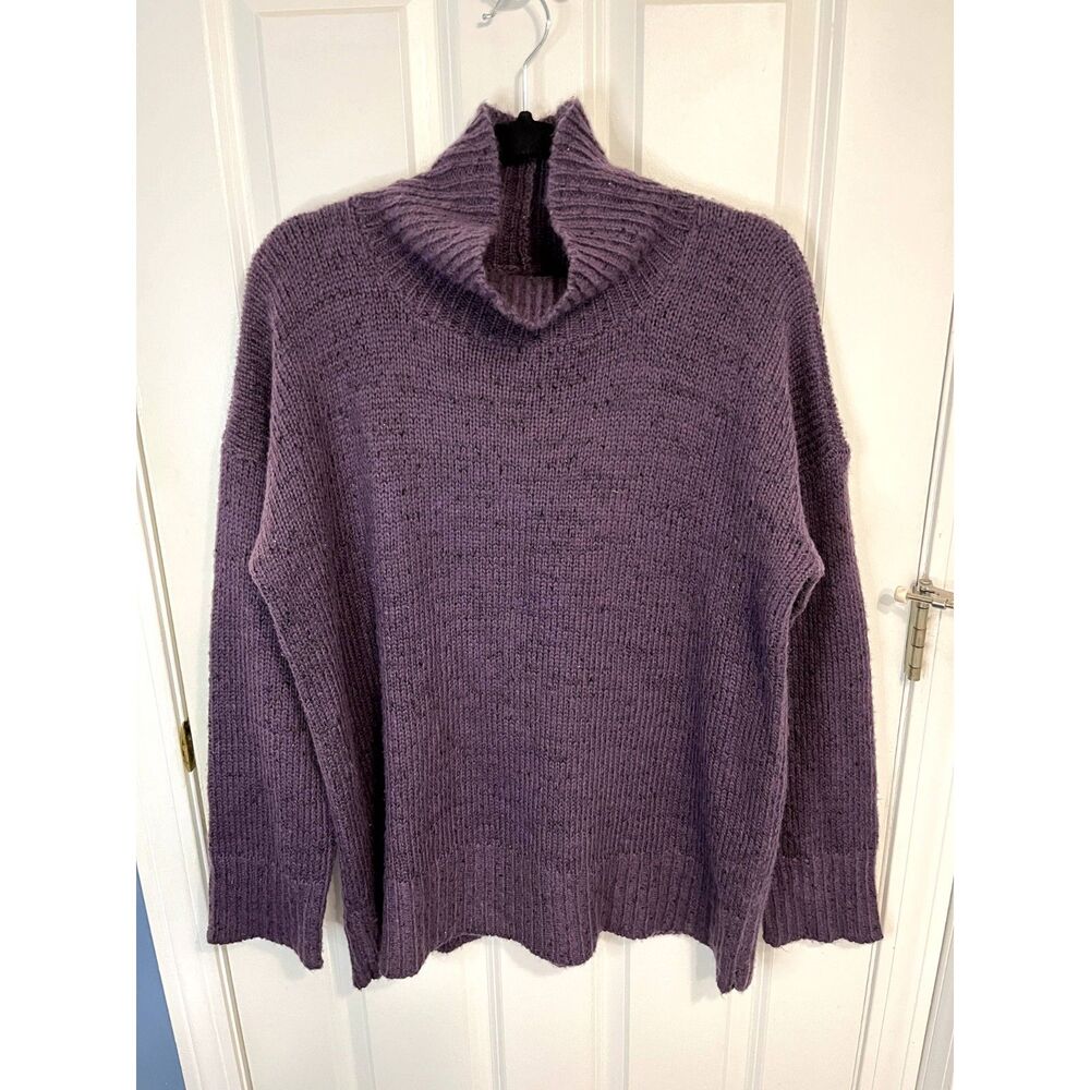 River Purple Mohair Wool Blend Mock Neck Sweater Size XL